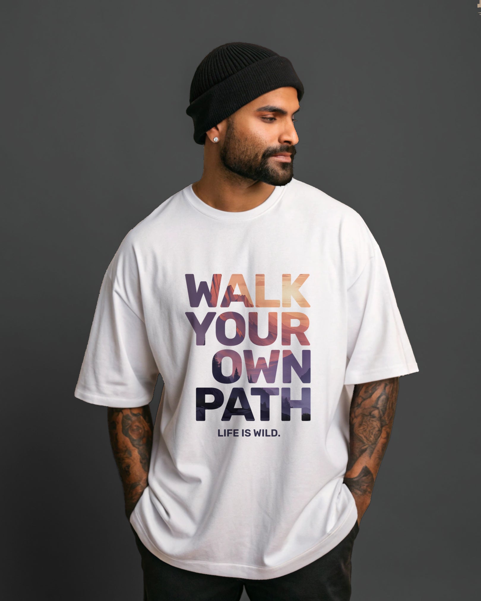 Walk Your Own Path Motivational Oversized T-Shirt