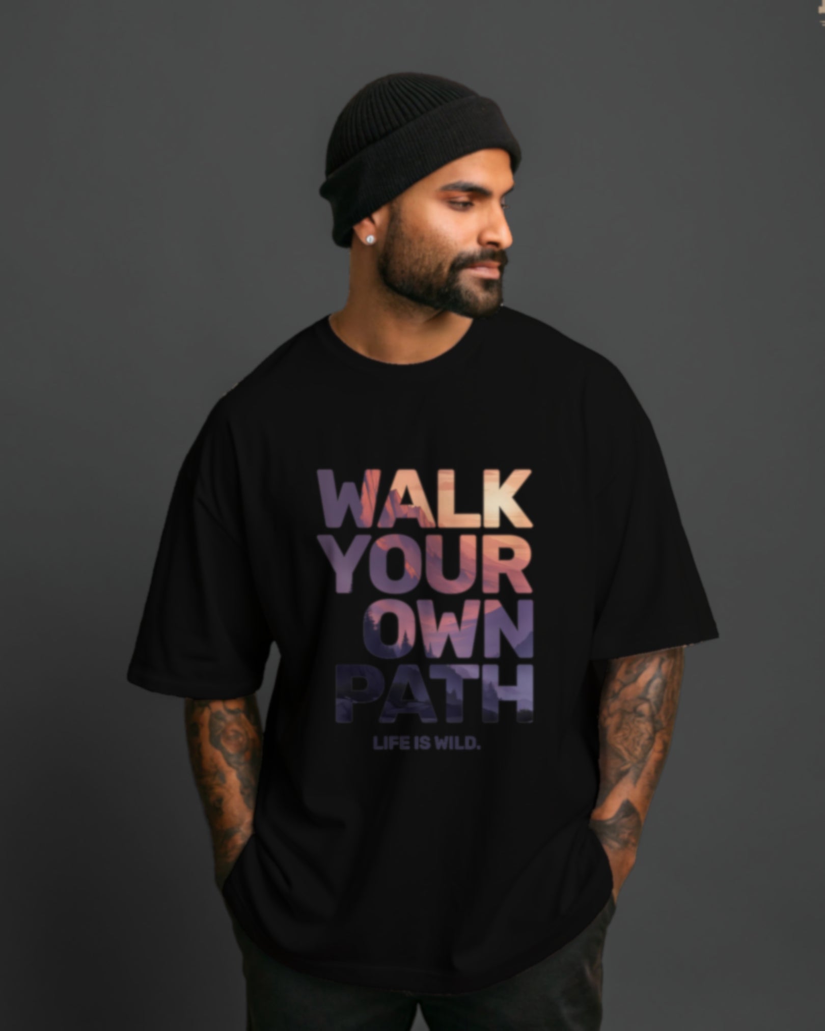 Walk Your Own Path Motivational Oversized T-Shirt