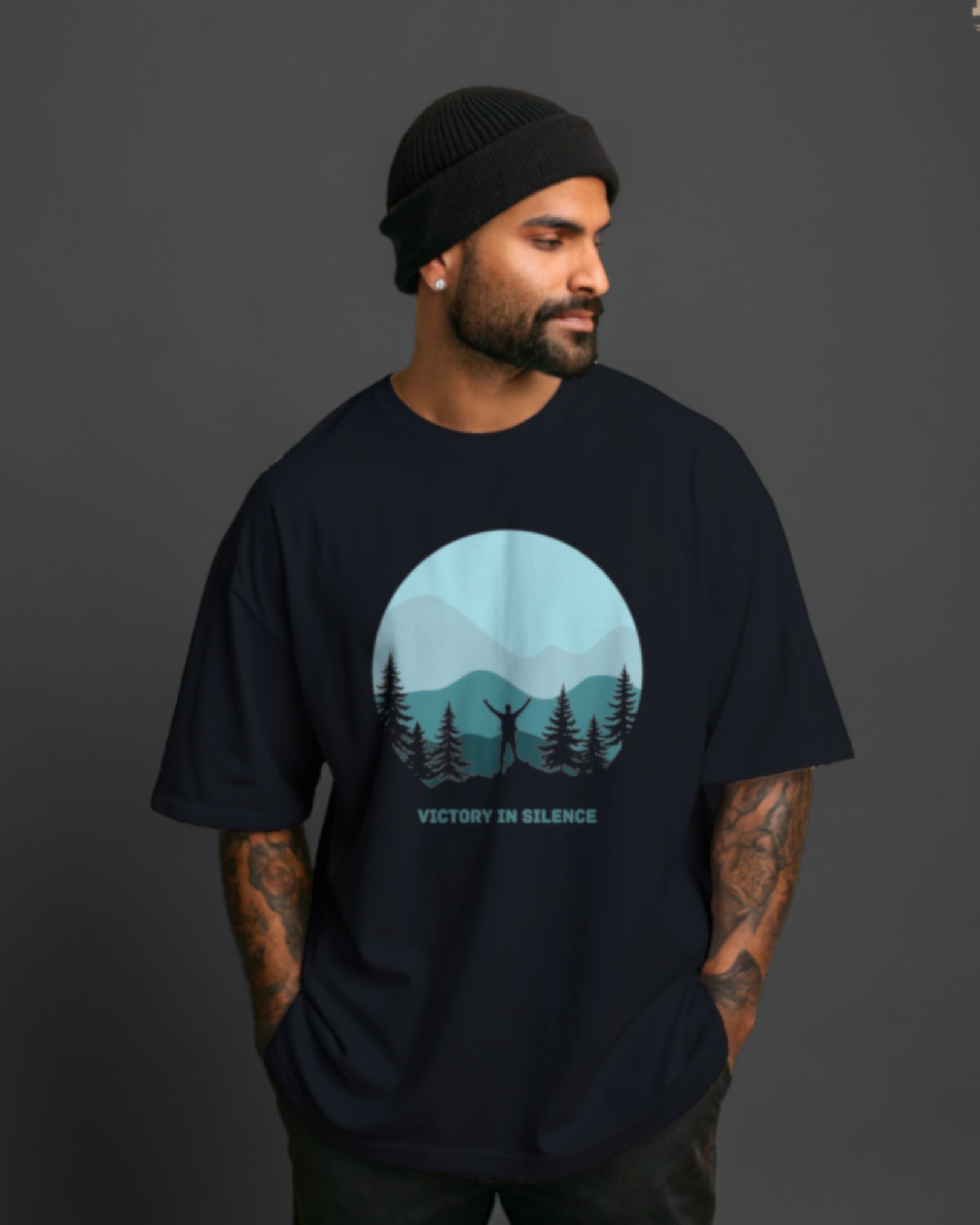 Victory in Silence Minimal Oversized T-Shirt