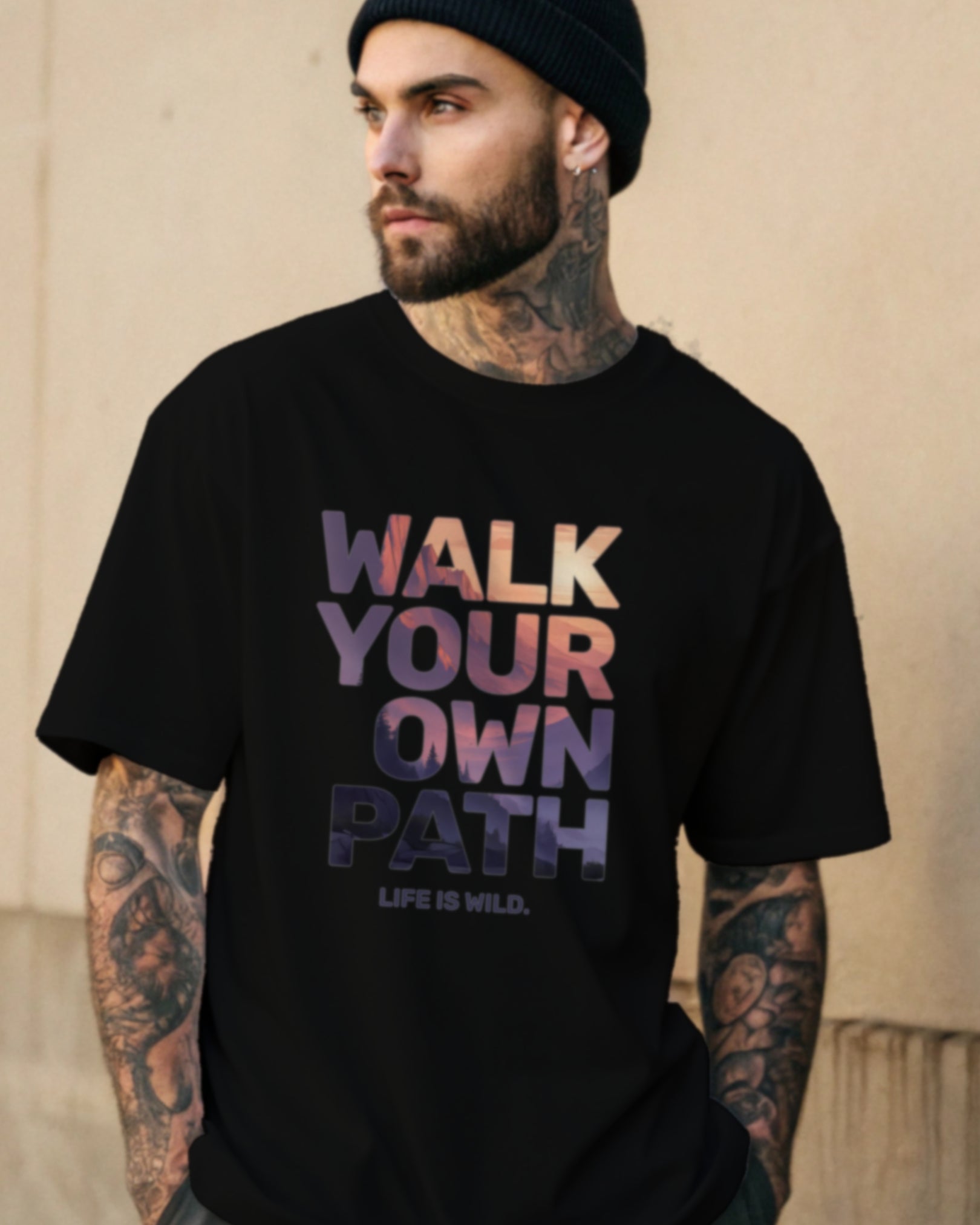 Walk Your Own Path Motivational Oversized T-Shirt