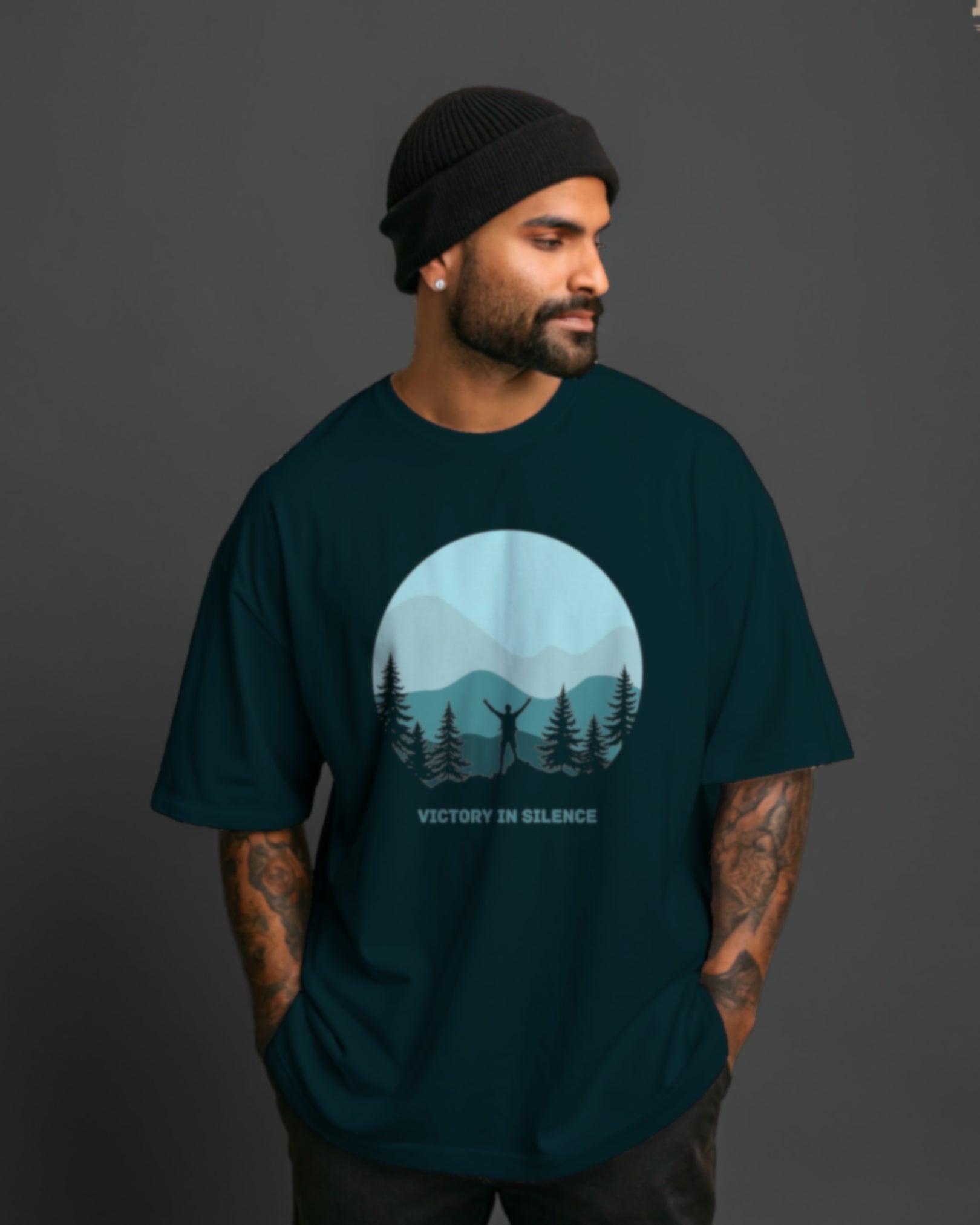 Victory in Silence Minimal Oversized T-Shirt