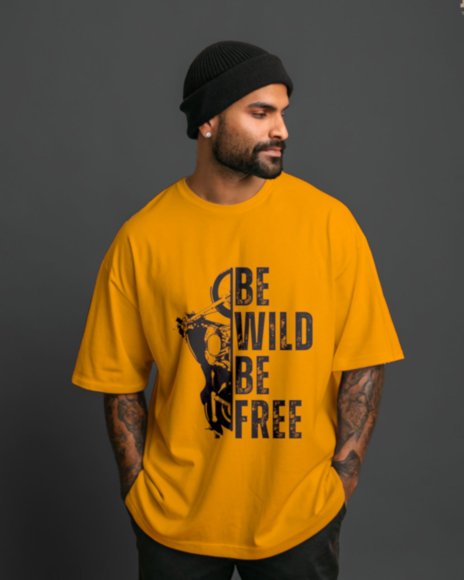 Be Wild Be Free Motivational Oversized T-Shirt