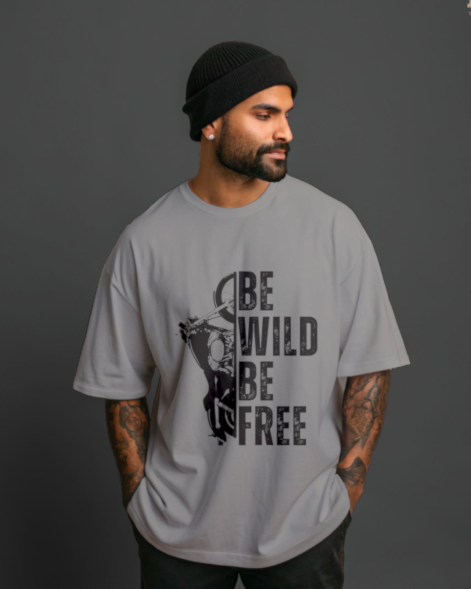 Be Wild Be Free Motivational Oversized T-Shirt