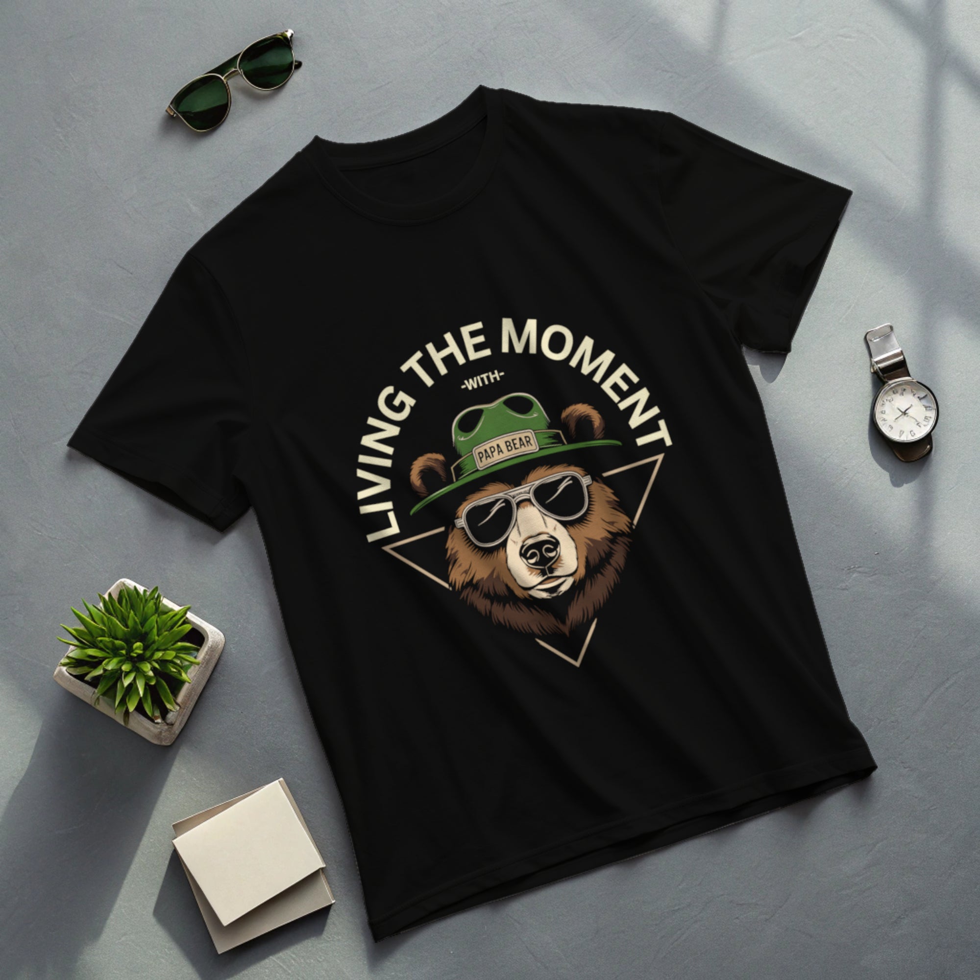 Living the Moment with Papa Bear Oversized T-Shirt