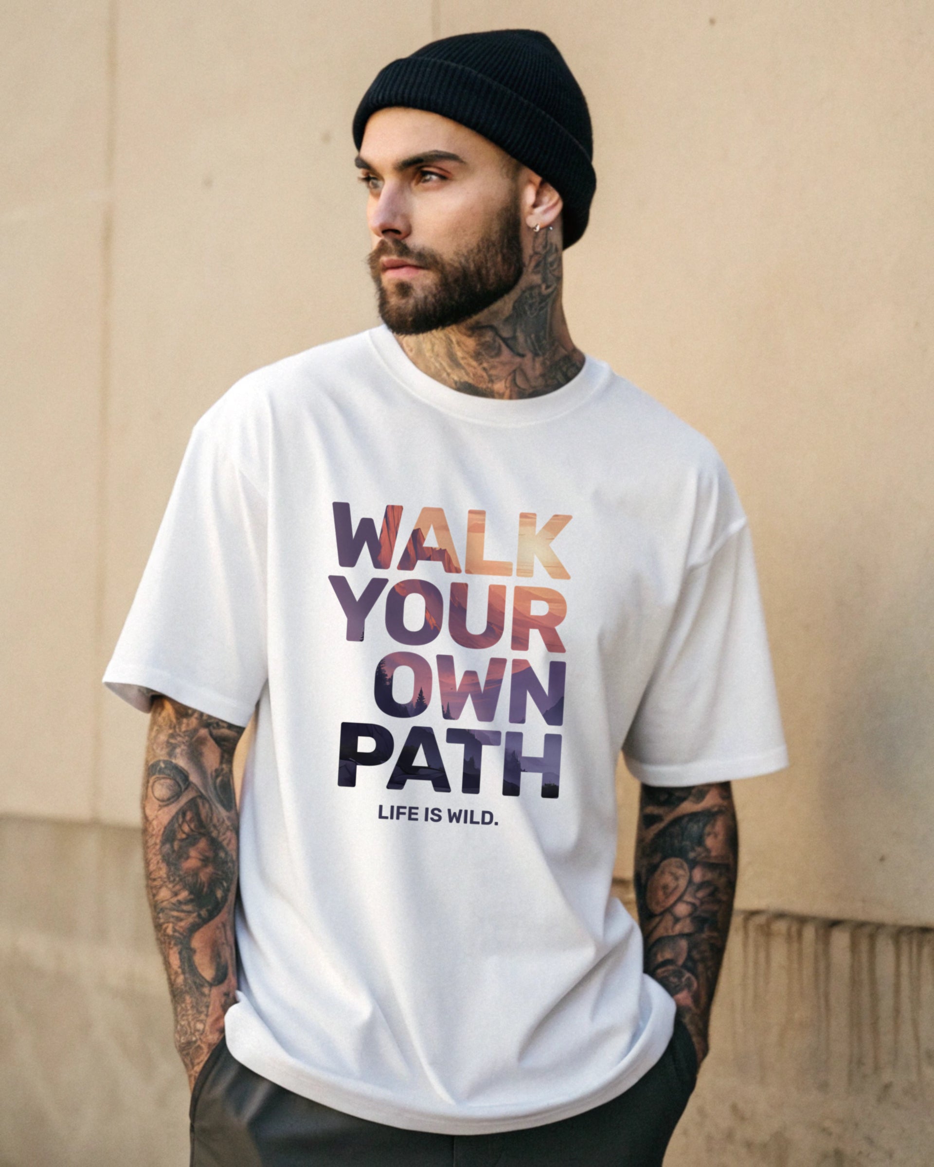 Walk Your Own Path Motivational Oversized T-Shirt