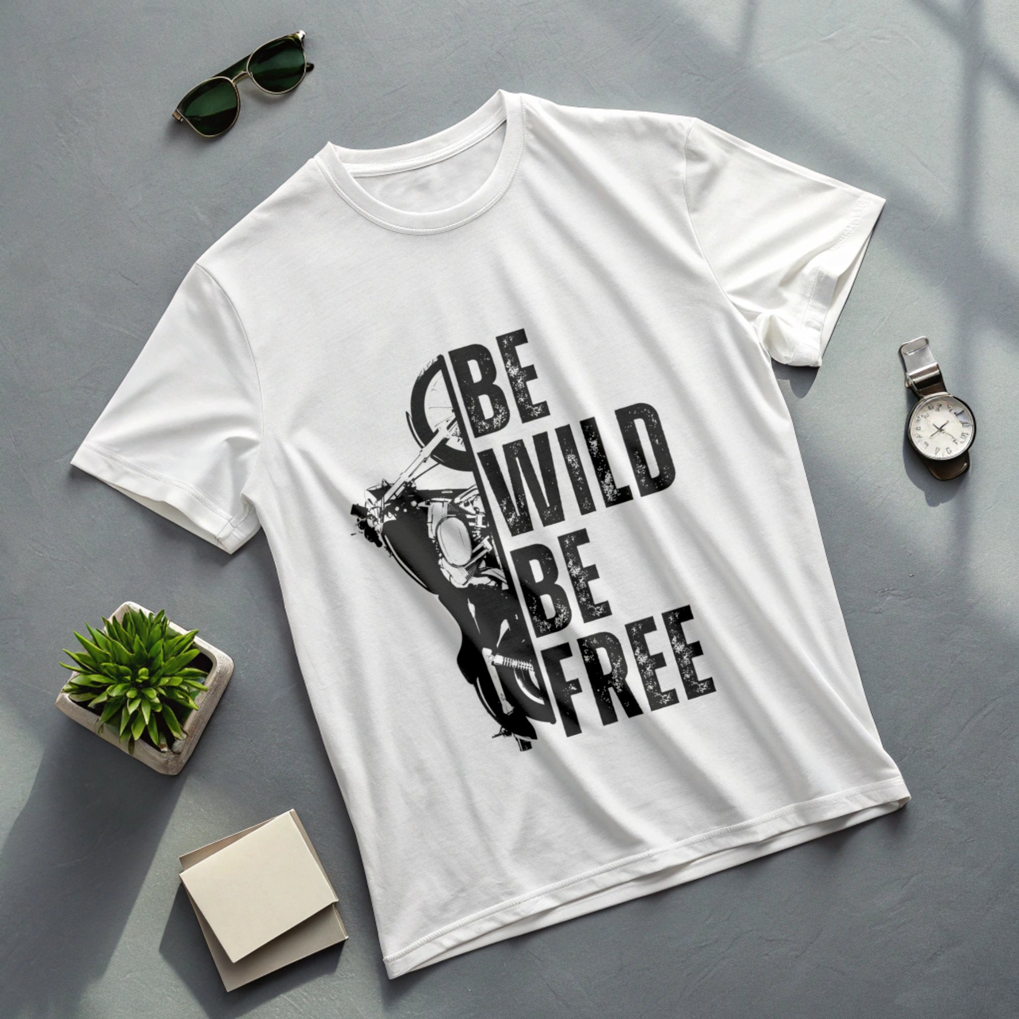 Be Wild Be Free Motivational Oversized T-Shirt