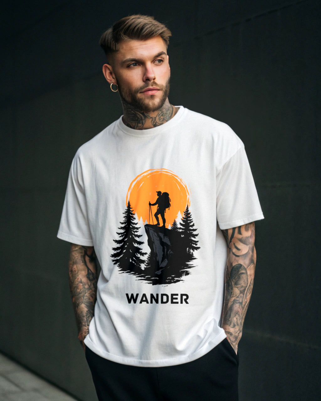 Sunset Climb Hiking Oversized T-Shirt