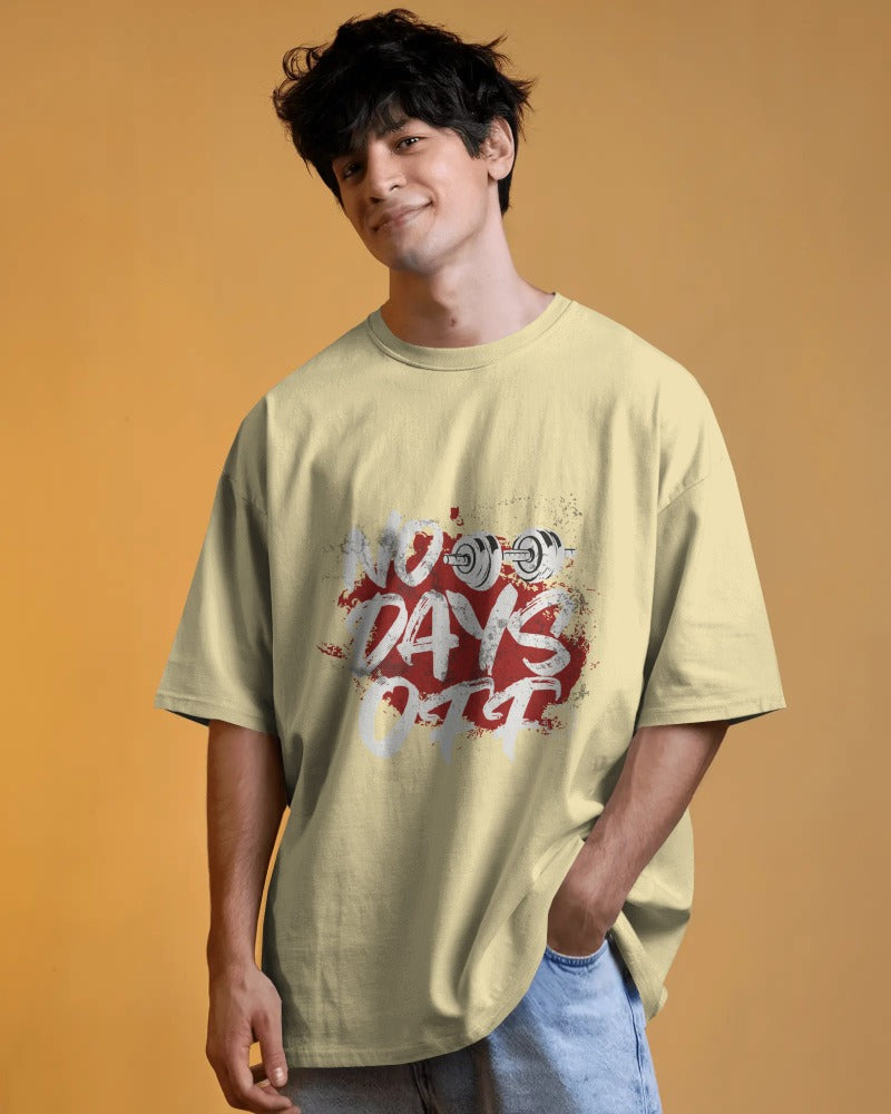NO DAYS OFF GYM BARBELL OVERSIZED T-SHIRT