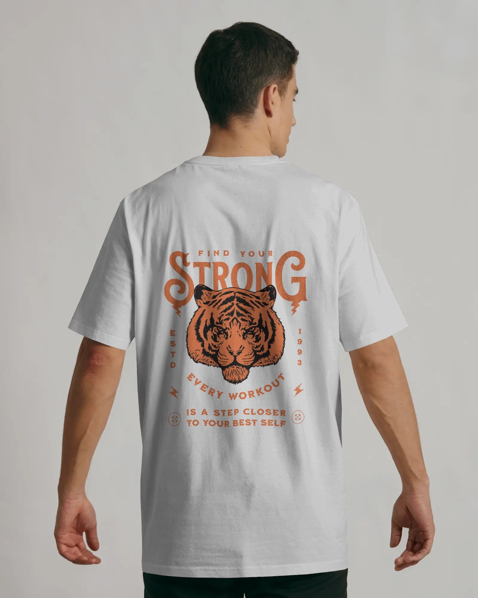 STRONGER EVERY WORKOUT MOTIVATIONAL GYM OVERSIZED T-SHIRT