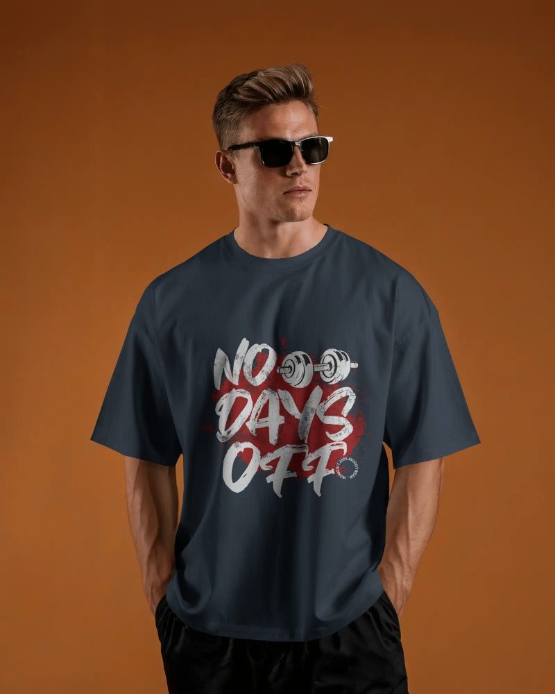 NO DAYS OFF GYM BARBELL OVERSIZED T-SHIRT