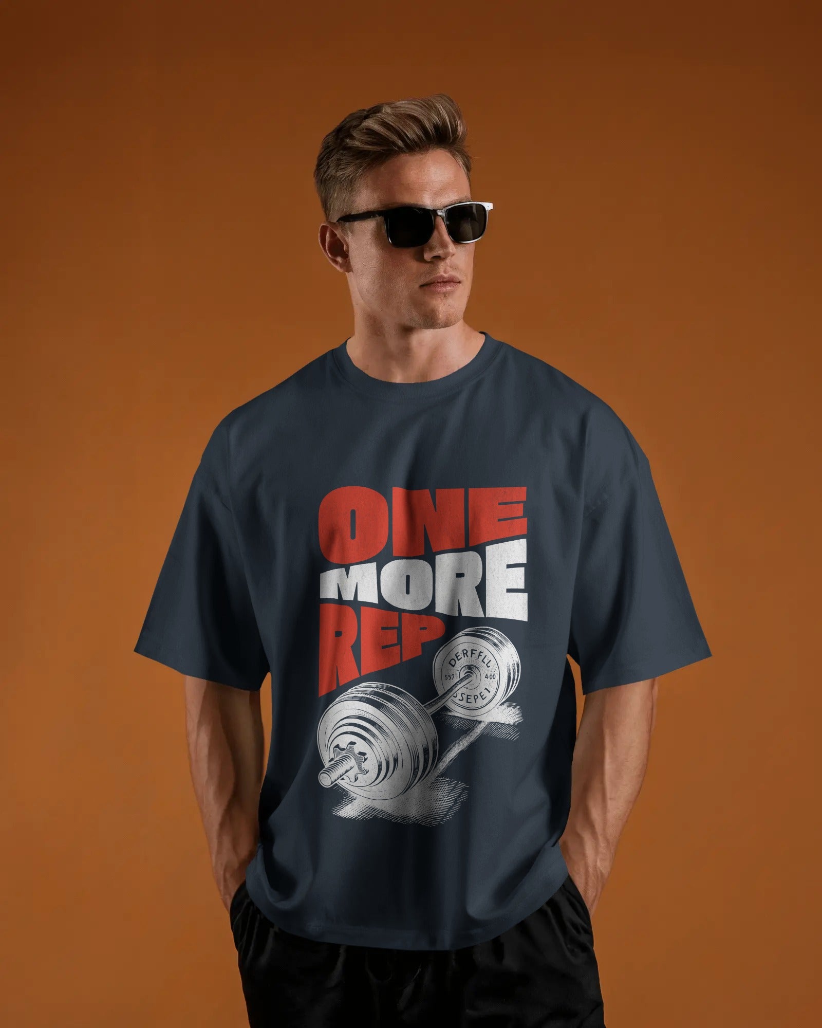 ONE MORE REP MOTIVATIONAL GYM OVERSIZED T-SHIRT