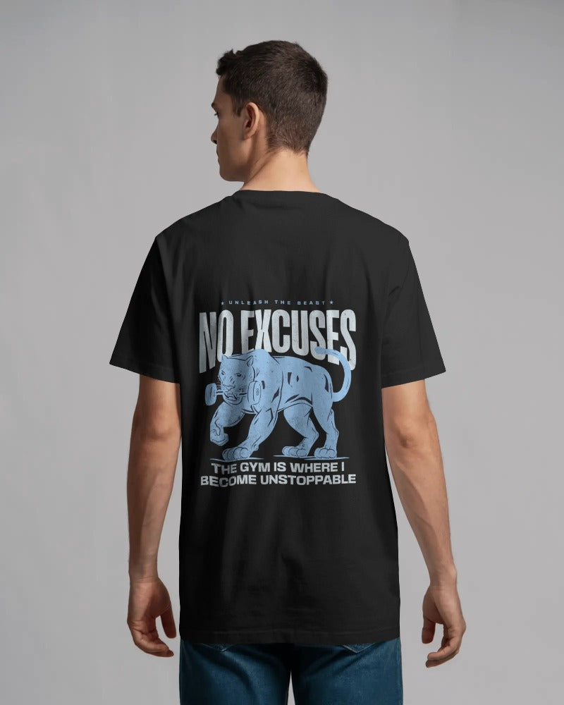 NO EXCUSES MOTIVATIONAL GYM OVERSIZED T-SHIRT