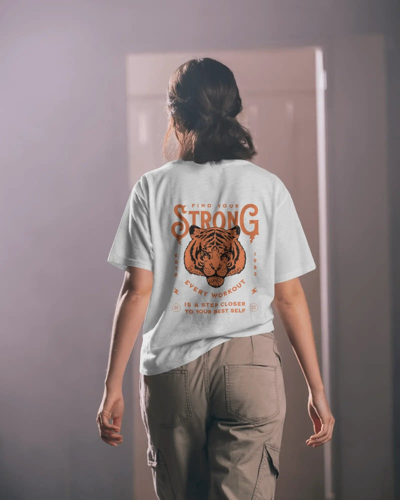 STRONGER EVERY WORKOUT MOTIVATIONAL GYM OVERSIZED T-SHIRT