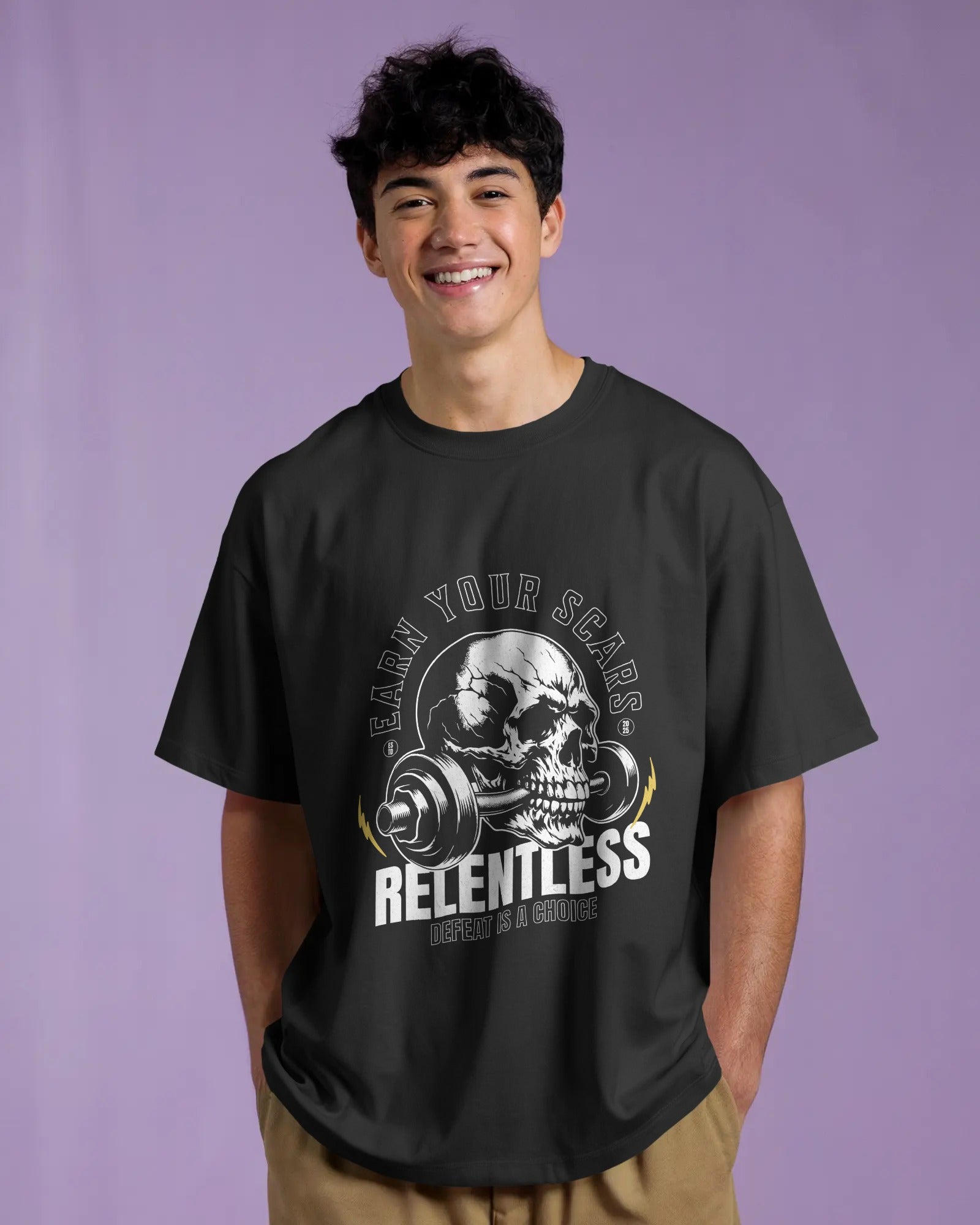 EARN YOUR SCARS RELENTLESS OVERSIZED T-SHIRT