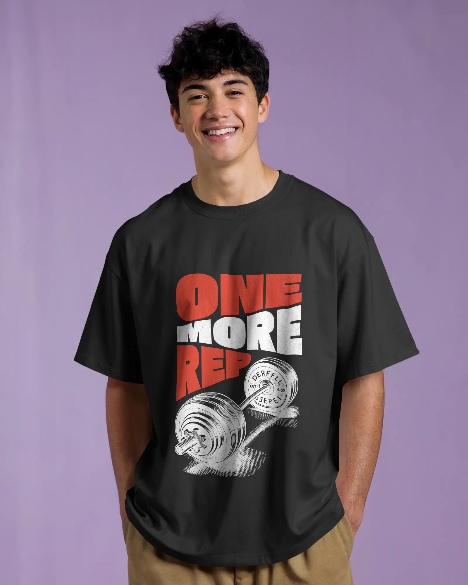 ONE MORE REP MOTIVATIONAL GYM OVERSIZED T-SHIRT
