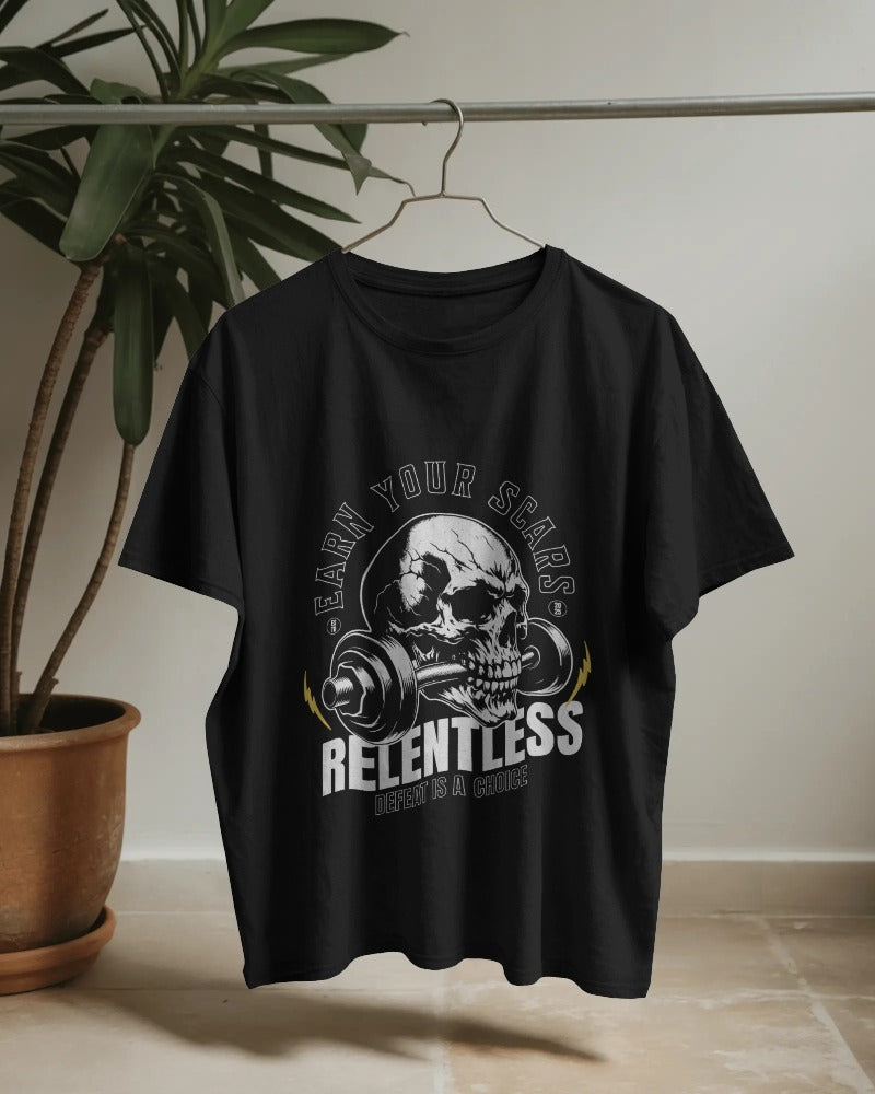 EARN YOUR SCARS RELENTLESS OVERSIZED T-SHIRT