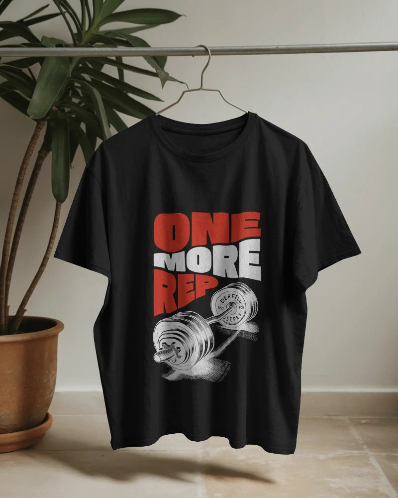 ONE MORE REP MOTIVATIONAL GYM OVERSIZED T-SHIRT