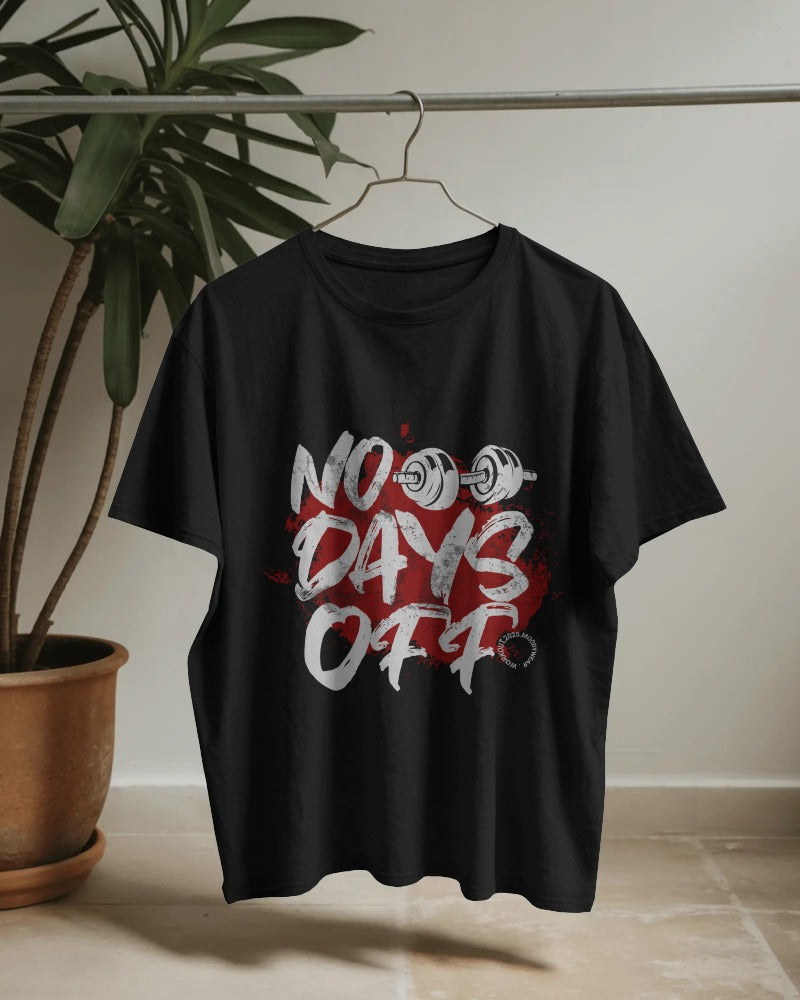 NO DAYS OFF GYM BARBELL OVERSIZED T-SHIRT