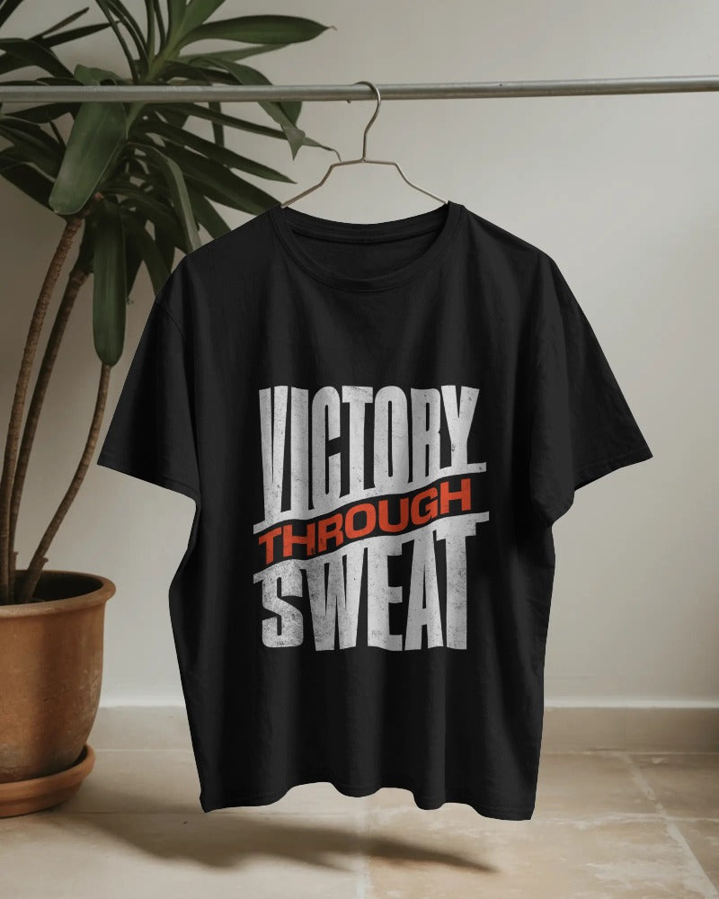 VICTORY THROUGH SWEAT GYM OVERSIZED T-SHIRT