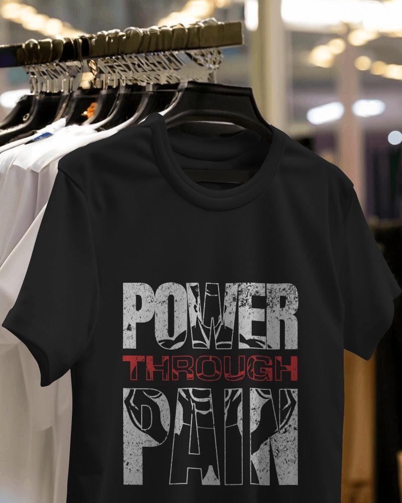 POWER THROUGH PAIN POWERFUL GYM OVERSIZED T-SHIRT