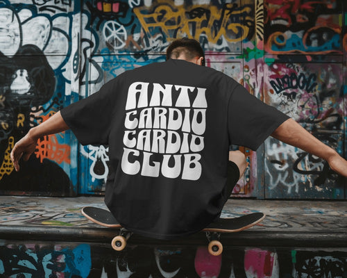 ANTI CARDIO CARDIO CLUB WORKOUT OVERSIZED TSHIRT